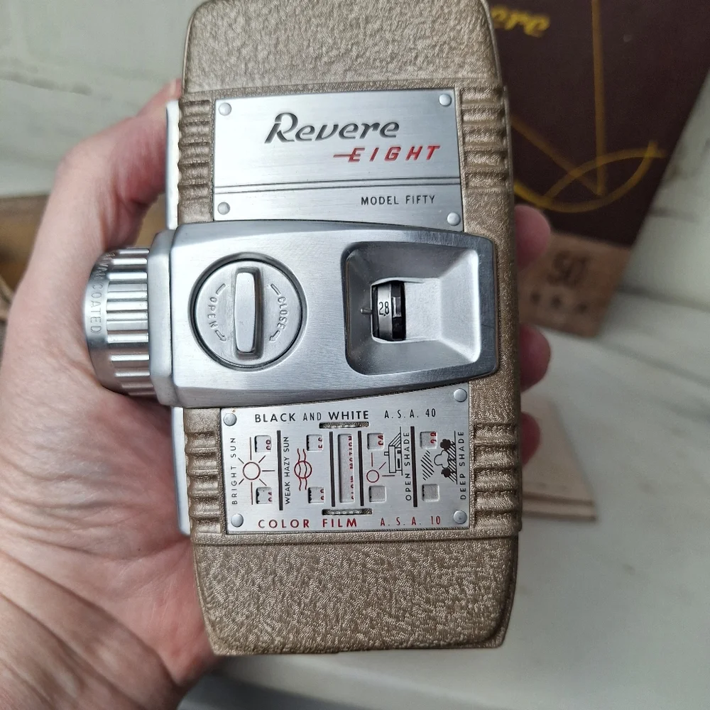 vintage Revere Eight Model Fifty Five movie camera w/ Instruction Manual